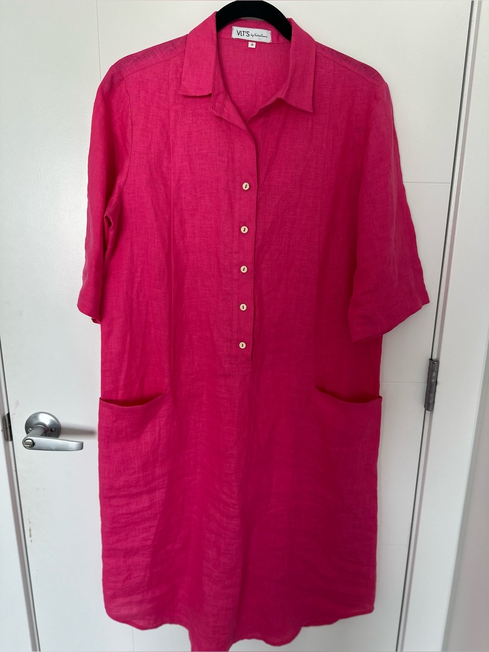VLT's by Valentina's 100% Linen Midi Shirt Dress